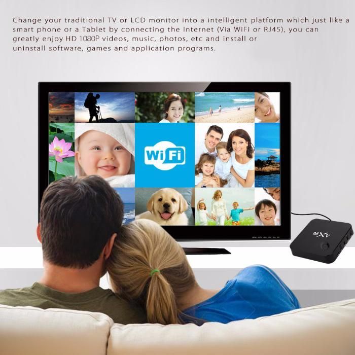 Smartv MXV Android com Miracast/DLNA/Airplay