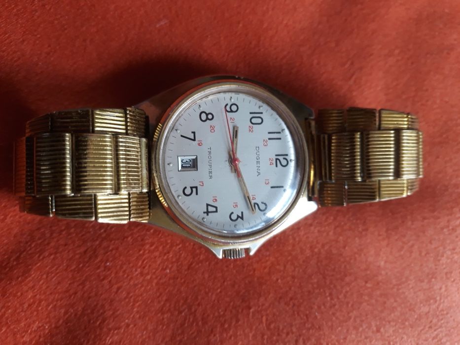 Zegarek męski mech.Dugena Troupier 17j.Swiss 40mm.sprawny.