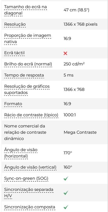 Monitor 47cm (18,5”) Samsung S19A300N 1366 x 768 pixels
