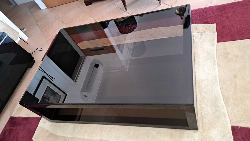 Mesa de centro sala madeira maciça lacada