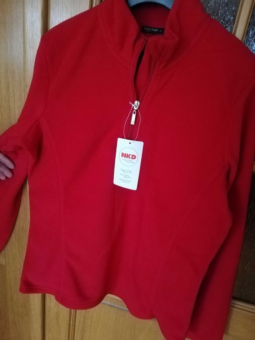 Malinowa bluza z polaru, nowa, 38, 40 M