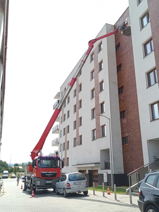 Wynajem zwyżki 23m Łańcut , podnośnik koszowy
