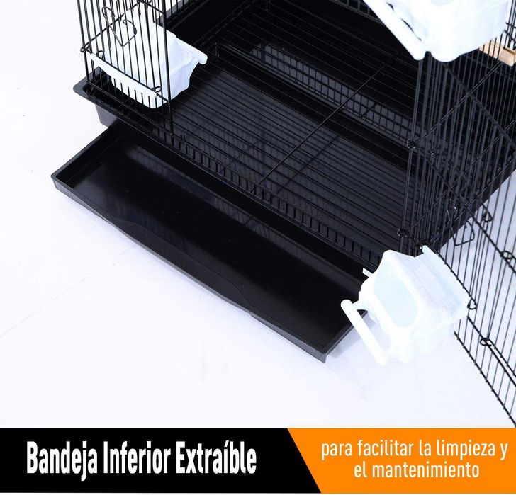 Gaiola para pássaros com rodas - 46,5 x 36 x 157 cm - nova