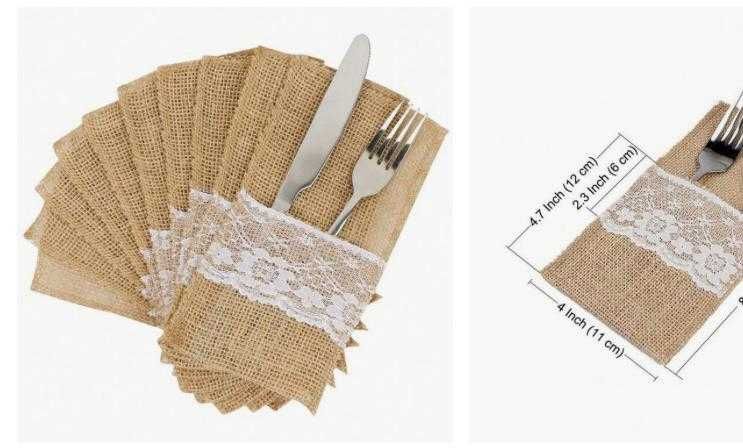 Kieszonki jutowe na sztućce