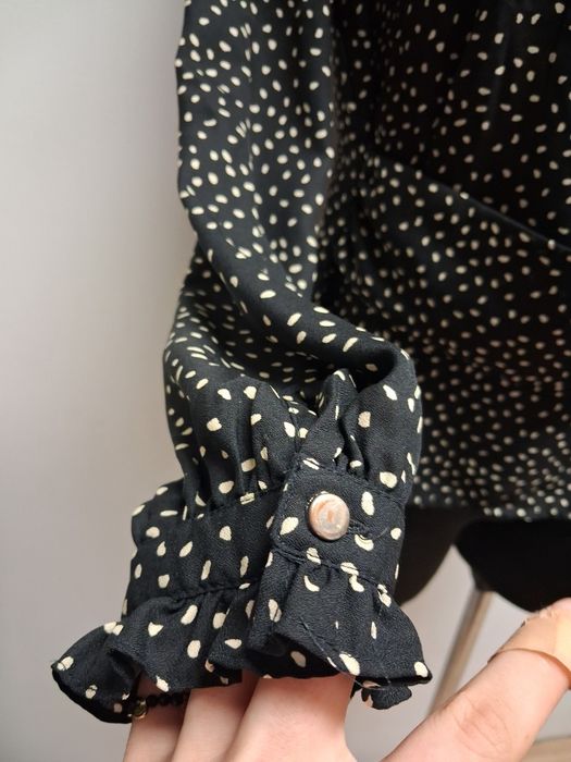 Sinsay bluzka koszula damska elegancka w groszki M