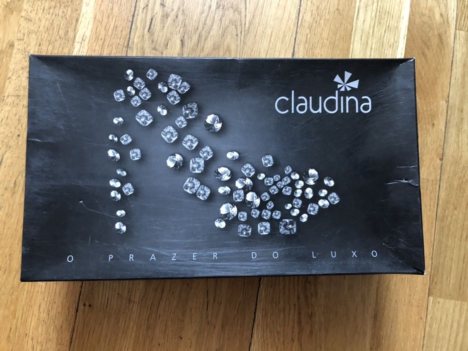 Szpilki czółenko obcasy szafir chabrowe claudina skóra naturalna 38