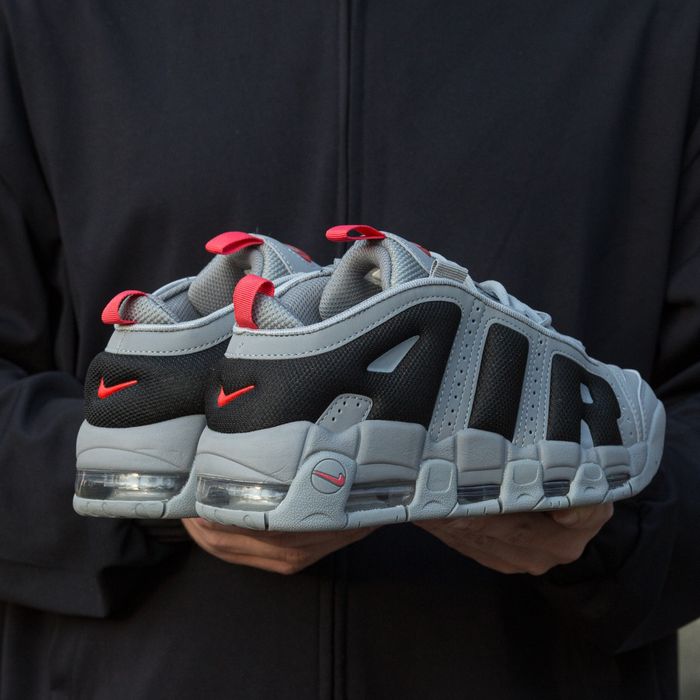 Nike Air More Uptempo Low Grey Black Red