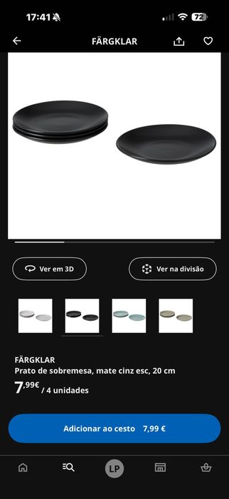 Pratos cinzento ikea 31 unidades