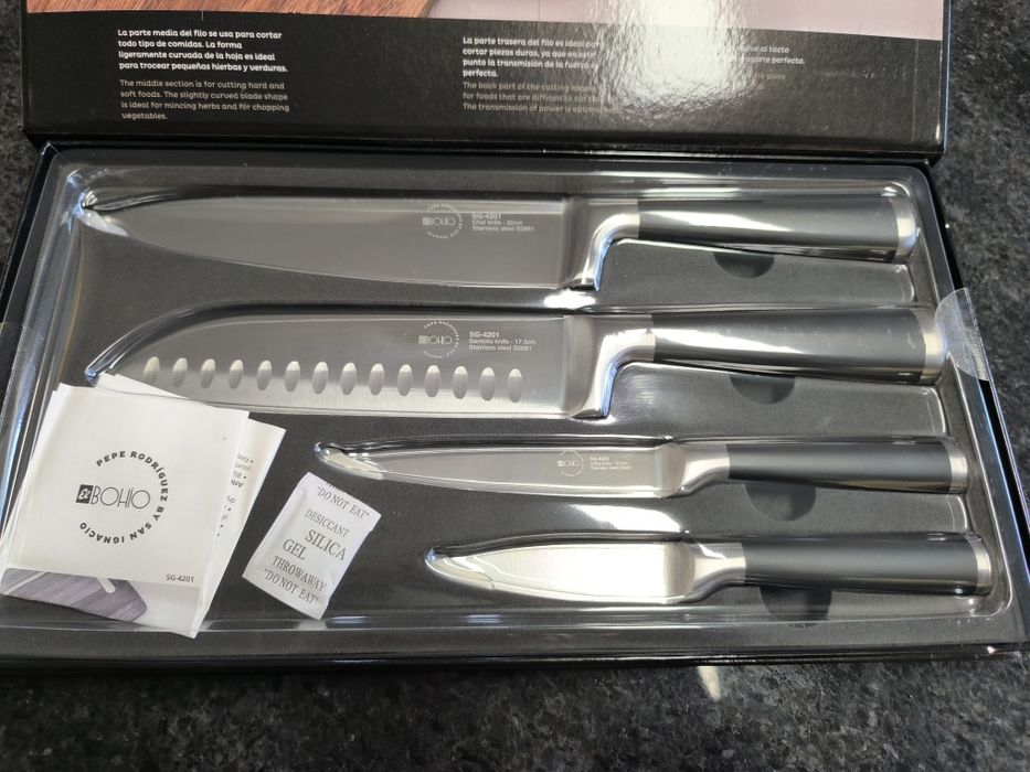 Conjunto 4 facas aço inox San Ignacio novas