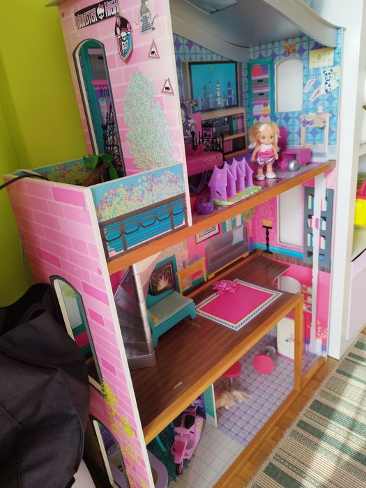 Casa bonecas madeira tamanho grande