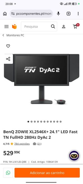 Monitor eSports BenQ ZOWIE XL2546X+ 280Hz DyAc 2