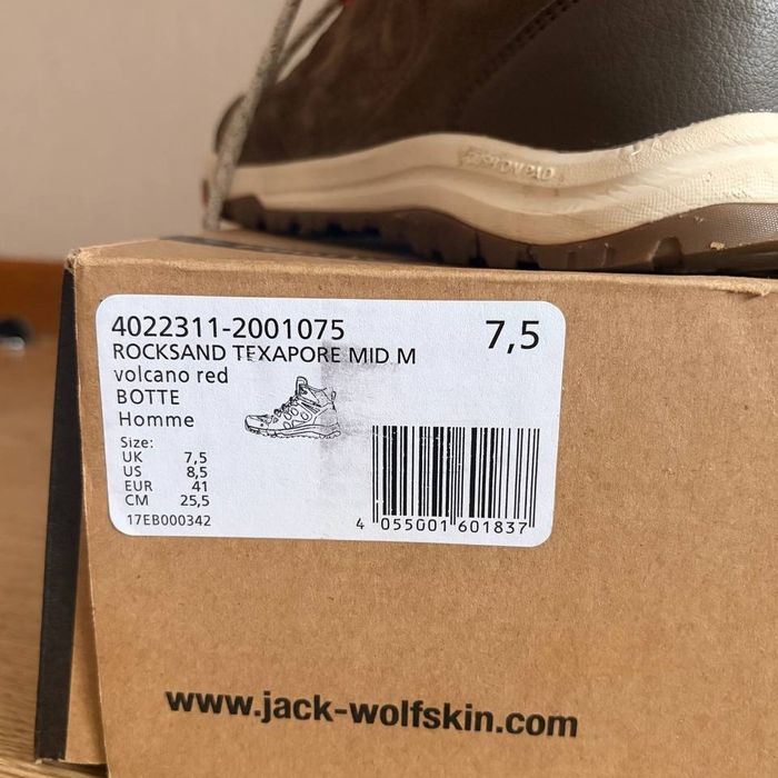 Трекінгові Черевики Jack Wolfskin Texapore Mid M Rocksand 41 EU розмір
