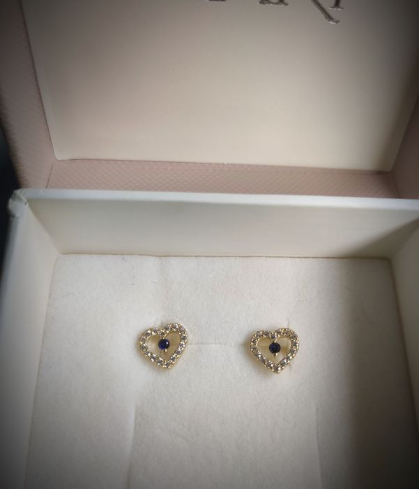 Kolczyki złote serduszka apart próba 333.