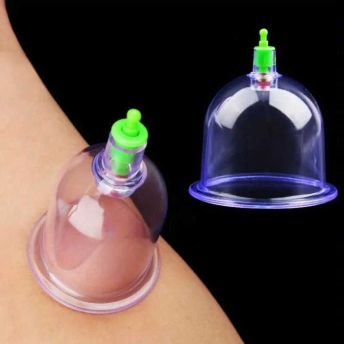 Масажні вакуумні банки набір/12 шт з насосом, антицелюлітний масаж