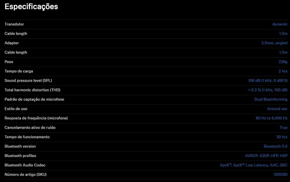 Auscultadores Phones Bluetooth Sennheiser HD 450SE BT Wireless Cancela
