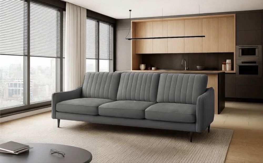 Kanapa welurowa sofa 3 osobowa
