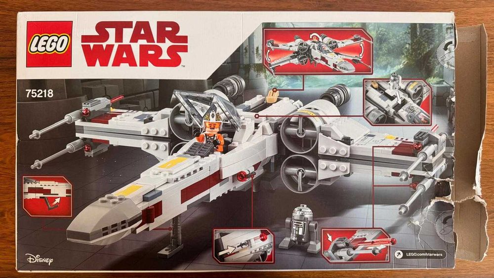 LEGO 75218 X-Wing Starfighter, completo com  minifiguras, instruções, caixa