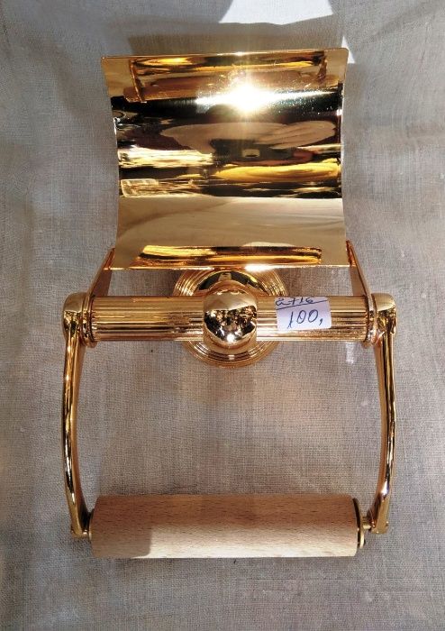 Suporte Rolo Papel Higiénico Banho Ouro