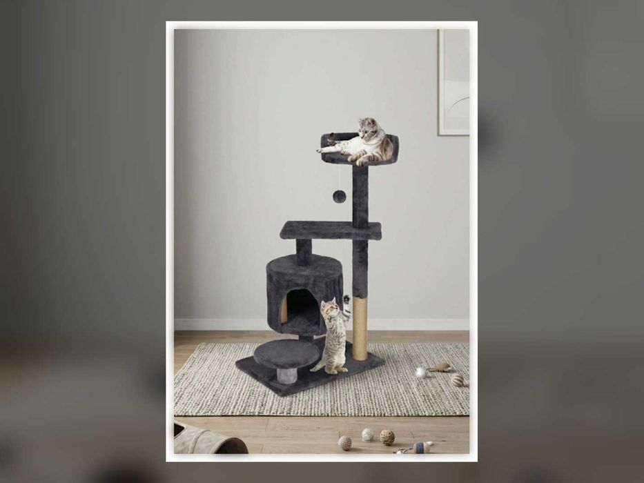 Nowy Drapak dla Kota 87 cm Domek Legowisko Platforma Słupek Sizal Drzewko Wieża dla Kociąt