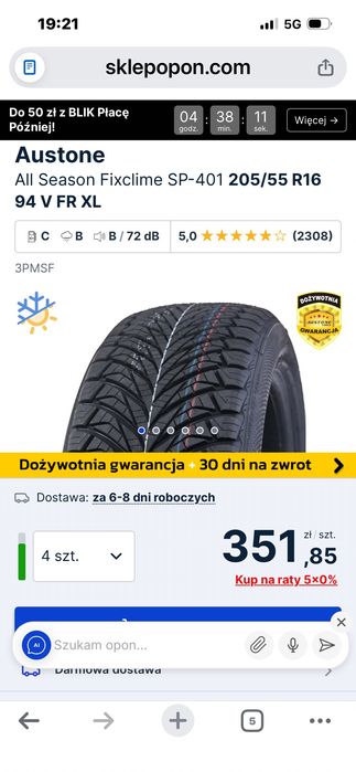Opony 16 205 55 jak nowe
