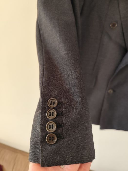 Grafitowa wełniana marynarka Kiton L