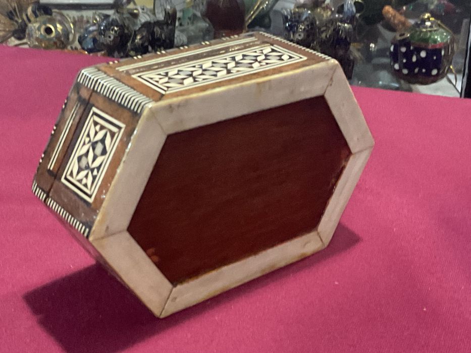 Caixinha joias moorish mosaic madre pérola 12x7,5x4,5 cm