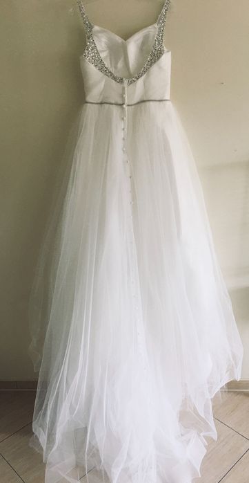 suknia ślubna ivory linia-A tren 36 S, 44 XXL, 46W