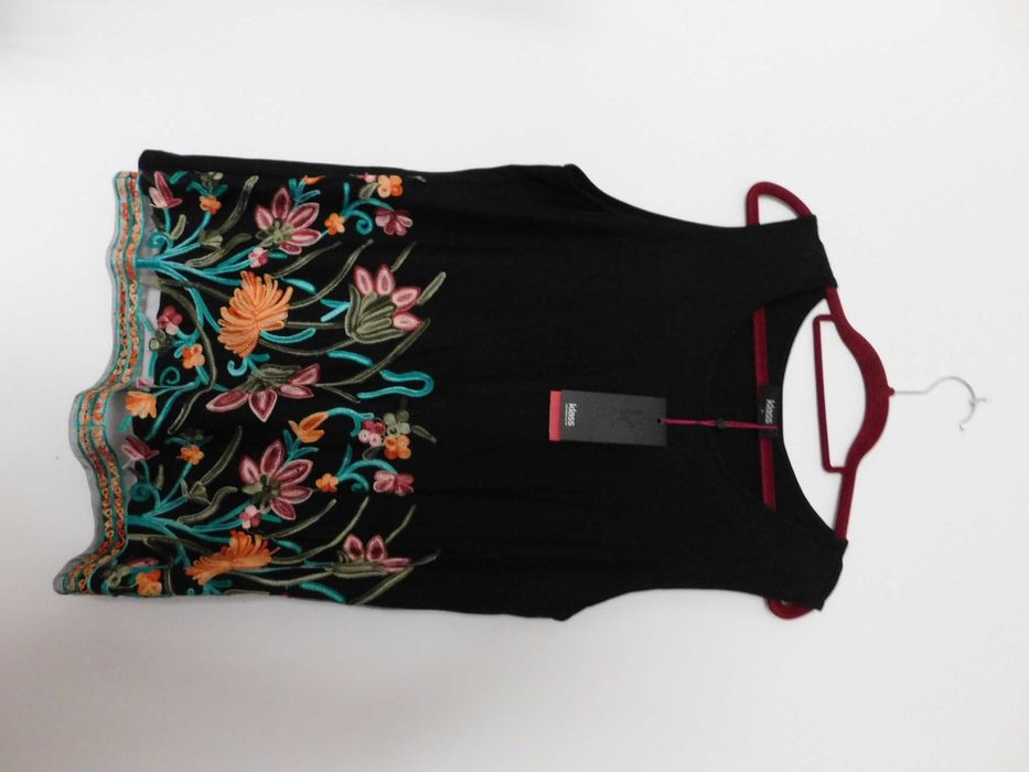 Klass bluzka czarna haft kwiaty 40