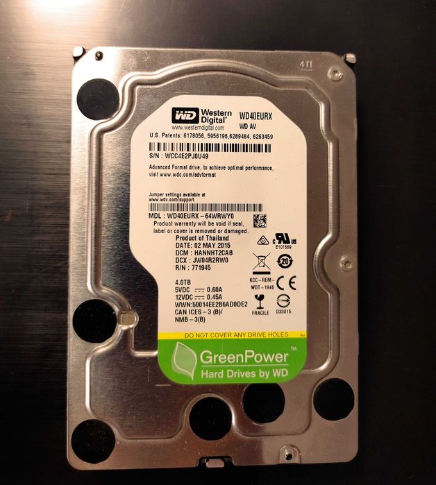 Жорсткий диск Western Digital WD40EURX 4Tb Green