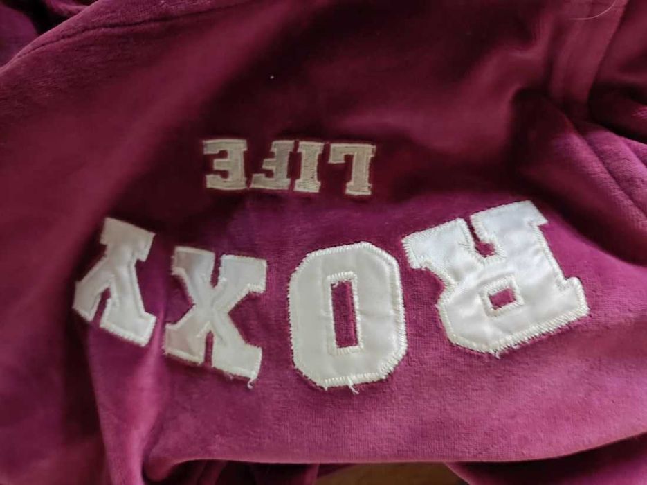 Roxy Quiksilver bluza sportowa welurowa kaptur kangurka z kieszeniami