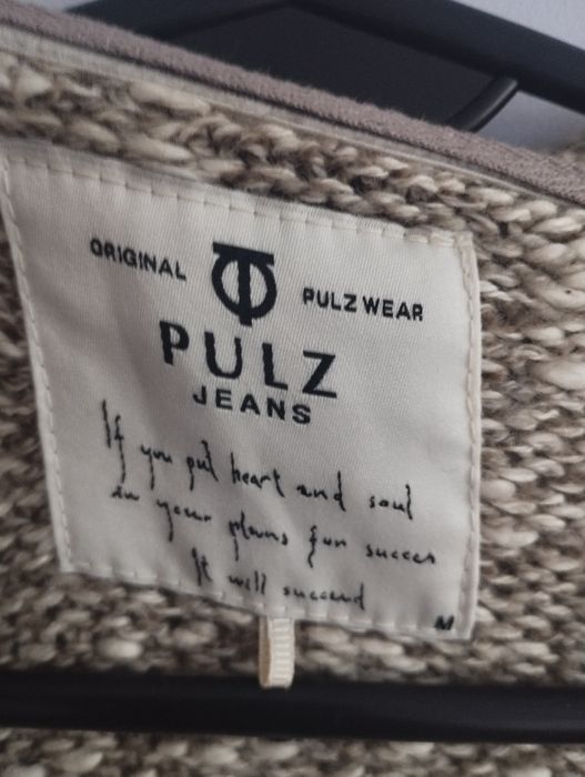 Jesienny długi sweter damski M 38 L 40 jak nowy kardigan narzutka