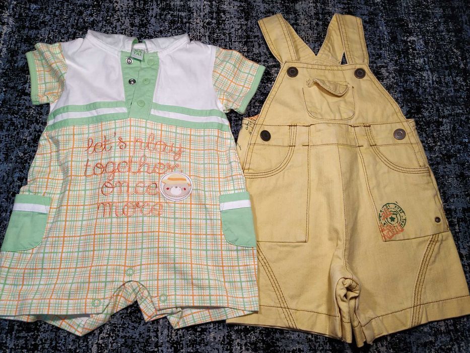 2 Peças Novas. Fato bebé de Verão + Jardineiras . 6 meses.