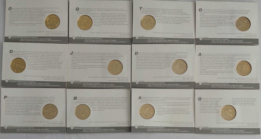 Novos Mundos ao Mundo-Descobrimentos COMPLETA-44 moedas-100$ e 200$-Banho ouro