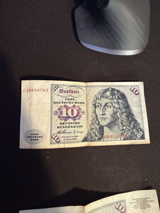 Lote de 3 Notas Antigas de 10 Marcos Alemães (10 Deutsche Mark) – Colecionismo
