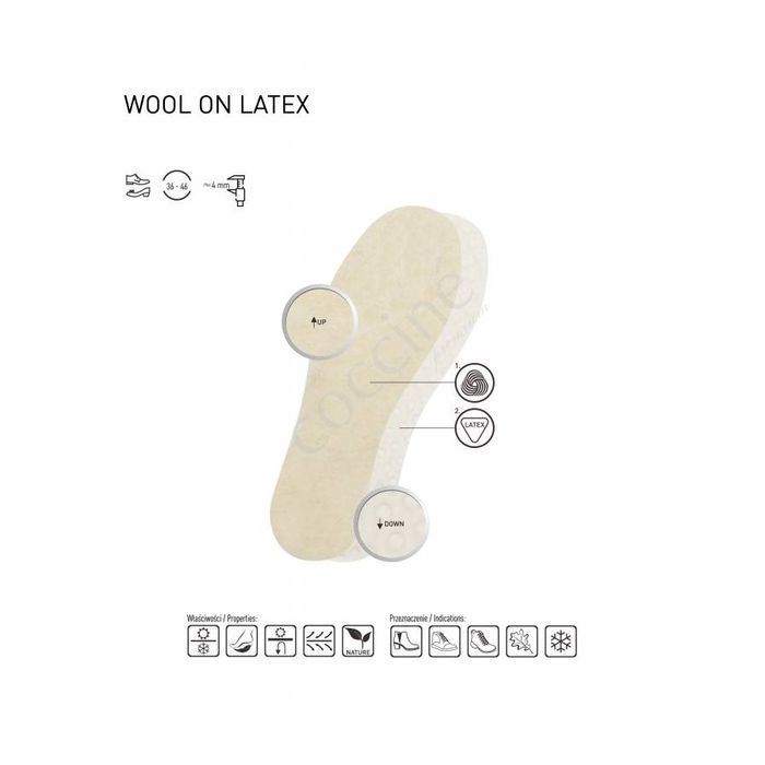r.43 - Wkładki wełna na lateksie Coccine Wool on Latex