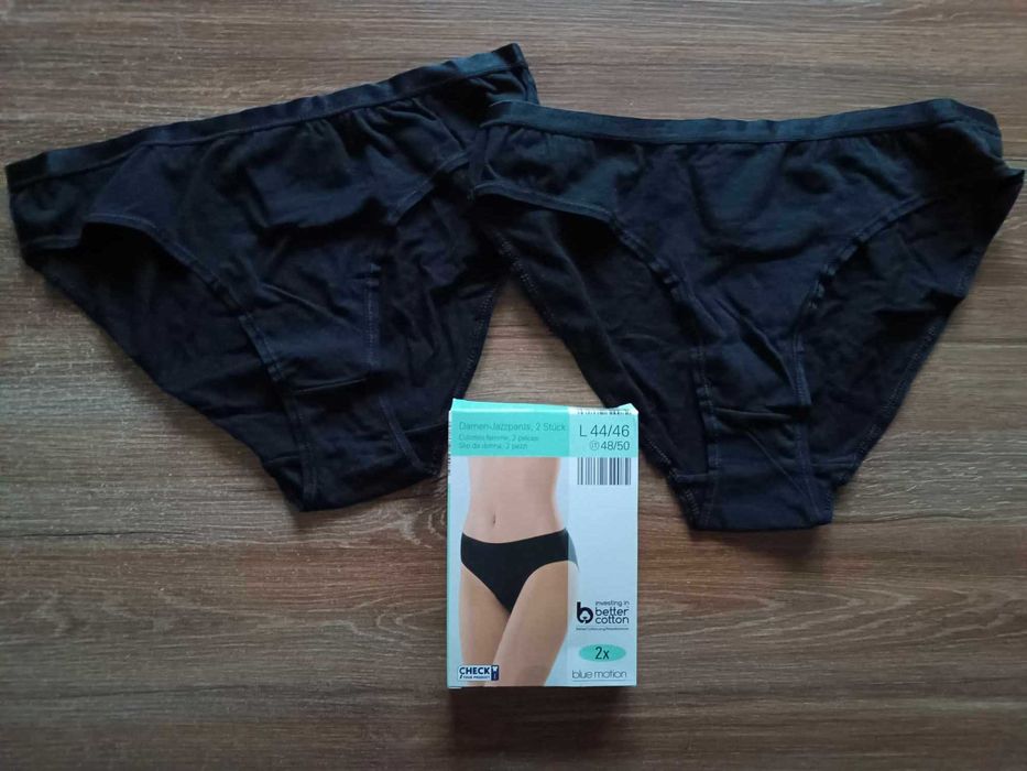 Majtki damskie komplet czarne 2 sztuki L 44/46 NOWE