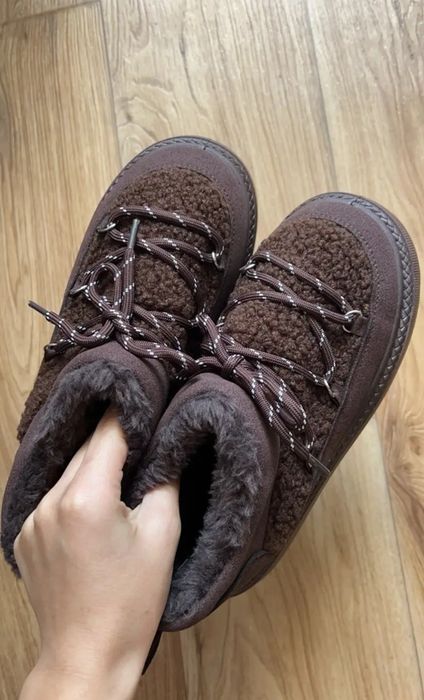 Brązowe damskie buty zimowe mukluki styl emu 40