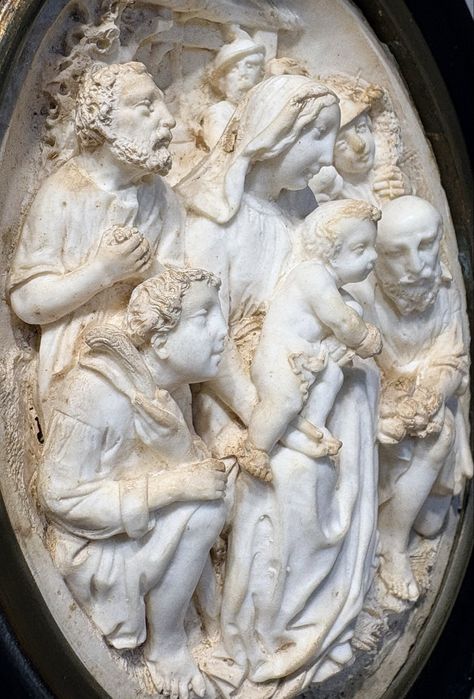 Antiga imagem-espuma do mar: Sagrada Familia - A adoração dos postores