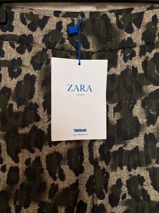 Nowe spodnie z metką z WADĄ zara S beżowe centki z szerokimi nogawkami