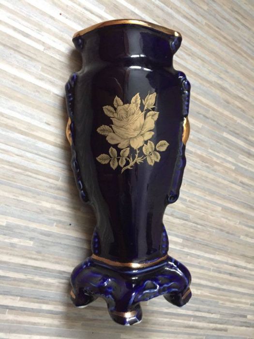 DUŻY Wazon kobalt porcelana