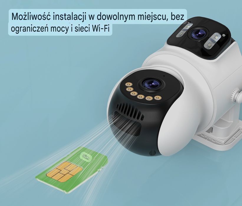 Kamera Solarna na Kartę SIM 4G iCSee Obrotowa IP66 8MP