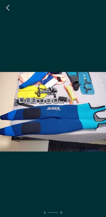 Material de mergulho.