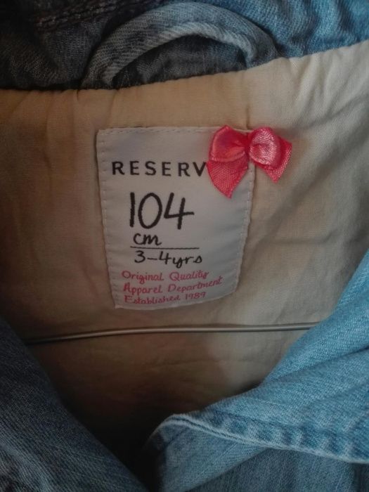 Płaszczyk/płaszcz jeansowy Reserved/dziewczynka 104/3-4 lata