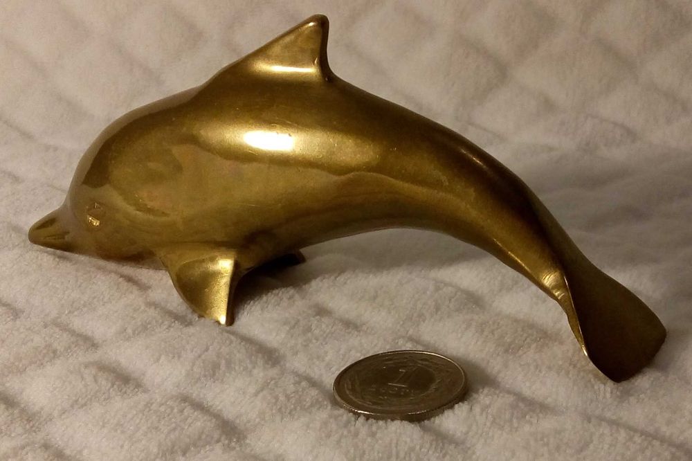 Metalowy Delfin, ciężarek do papieru (Kolekcja, Dekoracja)