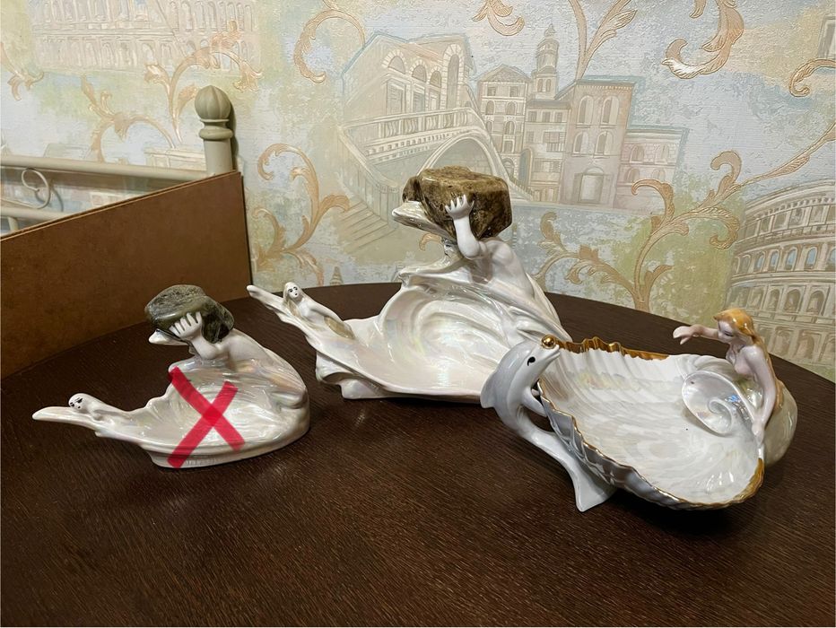 Фарфорові статуетки Русалка і Дельфін,Байкал і Ангара