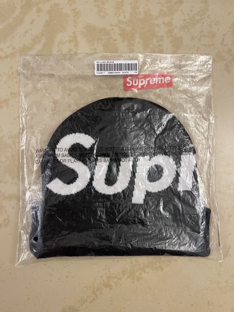 Supreme Big Logo Beanie (FW23) Black - FW23 - US