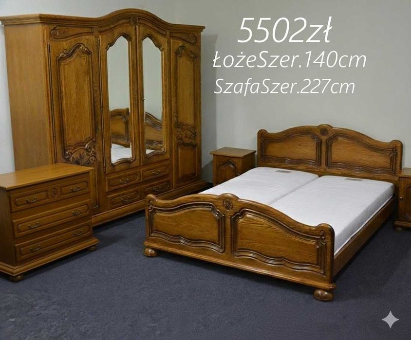 Sprzedam meble do sypialni - łóżko komoda szafa szafki nocne Zestawy