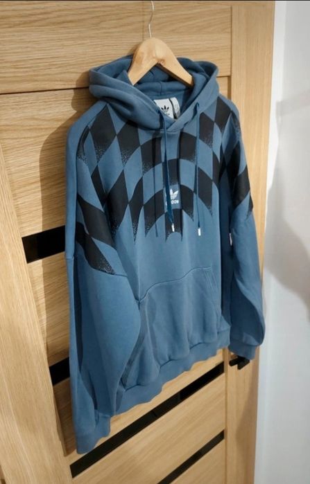 Adidas bluza z kapturem kangurek roz S M oversize Adidas wzór oryginal