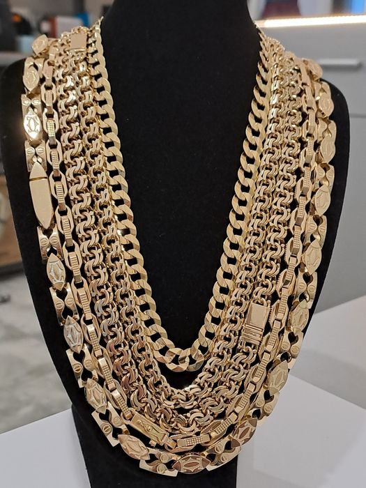 Złoty Łańcuszek splot Cartier 585 Nowy 65 cm  Nowy 345 zł/1g