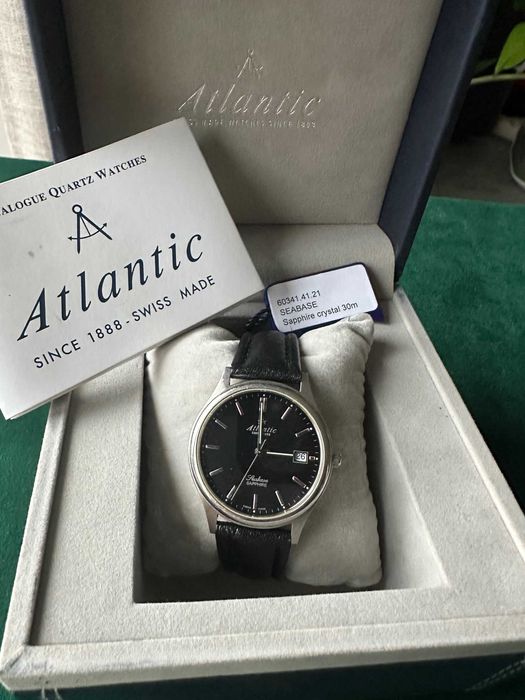 Zegarek Atlantic Seabase Stalowy z czarną tarczą, nowa bateria i pasek